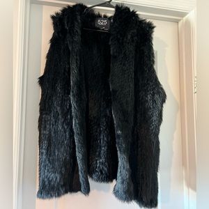 525 America Luxe Rabbit Fur Vest with Hood